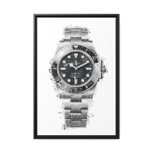 Rolex Submariner No-Date: Canvas Luxury Watch Painting With Pinewood Frame